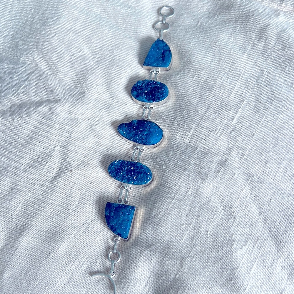 Blue Druzy stone Bracelet